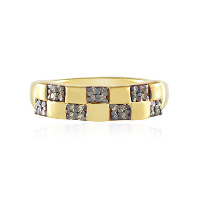SI1 Champagner-Diamant-Silberring