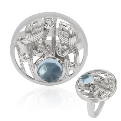 Himmelblauer Topas-Silberring (MONOSONO COLLECTION)
