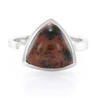 Mahagoni-Obsidian-Silberring