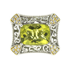 Ouro Verde-Quarz-Silberring (Dallas Prince Designs)