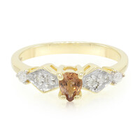 Nicht erhitzter Padparadscha-Saphir-Goldring