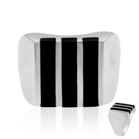 Schwarzer Onyx-Silberring