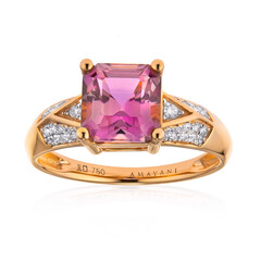 Pinkfarbener Diaspor-Goldring (AMAYANI)