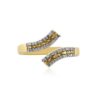 Gelber I3 Diamant-Silberring