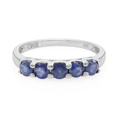 Blauer Burmesischer Saphir-Silberring