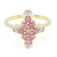 Nicht erhitzter Padparadscha-Saphir-Goldring (AMAYANI)
