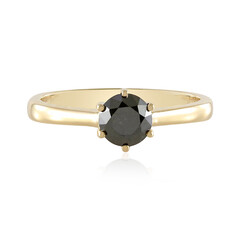 Schwarzer Brillant-Goldring