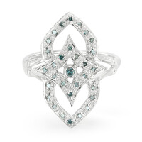 Fancy-Diamant-Silberring
