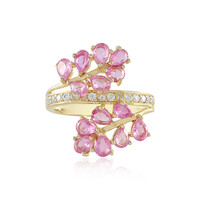 Pinkfarbener Madagaskar-Saphir-Silberring