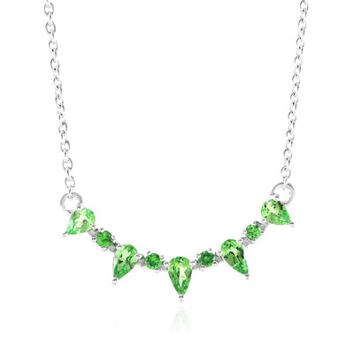 Tsavorit-Silbercollier