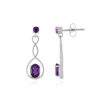 Sambia-Amethyst-Silberohrringe