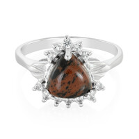 Mahagoni-Obsidian-Silberring