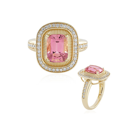 Nigerianischer Pinkfarbener Turmalin-Goldring (de Melo)