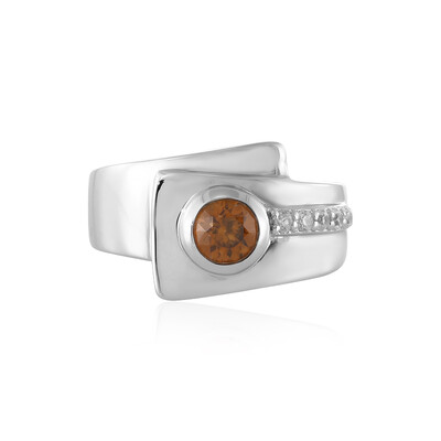 Cognac-Zirkon-Herren-Silberring