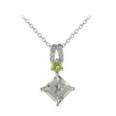Grüner Amethyst-Silberhalskette