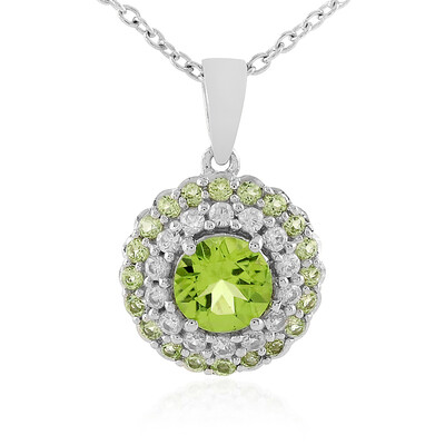 Peridot-Silberhalskette