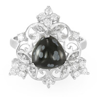 Schneeflocken-Obsidian-Silberring
