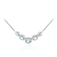 Himmelblauer Topas-Silbercollier