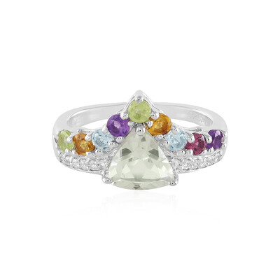 Grüner Amethyst-Silberring