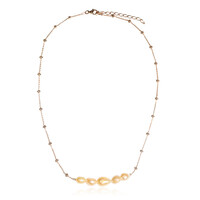 Orange Süßwasserzuchtperlen-Silbercollier (TPC)