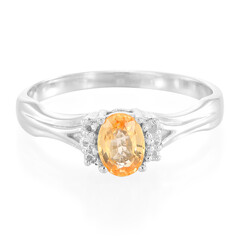 Oranger Saphir-Silberring
