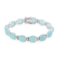 Aqua-Chalzedon-Silberarmband