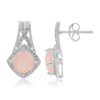 Pinkfarbener Opal-Silberohrringe