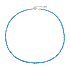Neonblauer Apatit-Silberhalskette