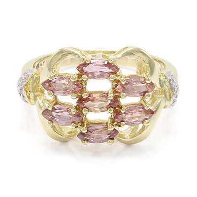 Nicht erhitzter Padparadscha-Saphir-Goldring (AMAYANI)