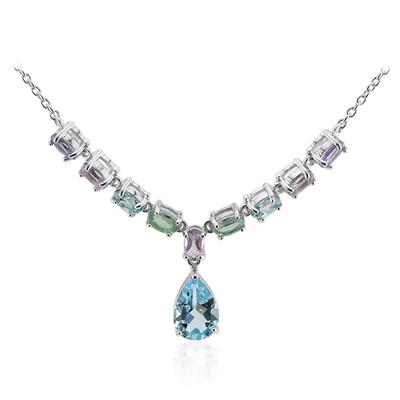 Himmelblauer Topas-Silbercollier