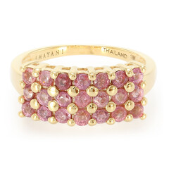 Nicht erhitzter Padparadscha-Saphir-Goldring (AMAYANI)