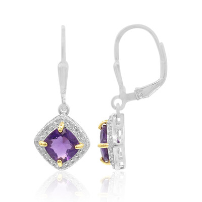 Sambia-Amethyst-Silberohrringe