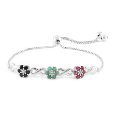 Edelstein-Silberarmband
