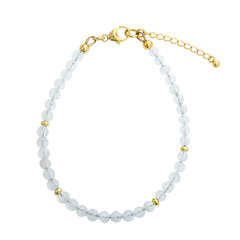Weißer Labradorit-Silberarmband