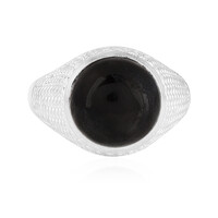 Schwarzer Onyx-Herren-Silberring