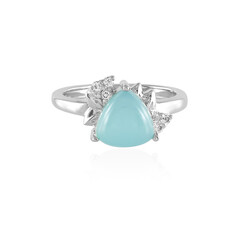Blauer Chalzedon-Silberring