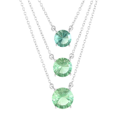Grüner Fluorit-Silbercollier