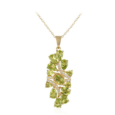 Burmesischer Peridot-Silberhalskette