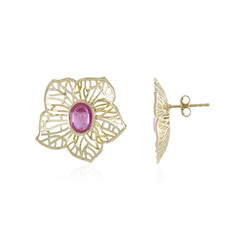 Pinkfarbener Madagaskar-Saphir-Goldohrringe (Ornaments by de Melo)