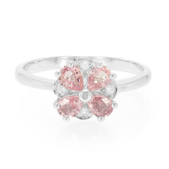 Padparadscha-Saphir-Silberring