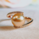 Goldene Süßwasserzuchtperlen-Goldring (CIRARI)