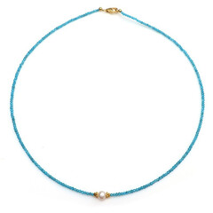 Blauer Apatit-Silberhalskette