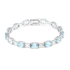 Himmelblauer Topas-Silberarmband