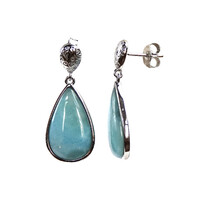 Larimar-Silberohrringe