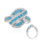 Neonblauer Apatit-Silberring