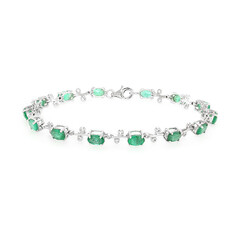 Sambia-Smaragd-Silberarmband