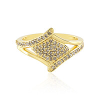I3 Champagner-Diamant-Silberring