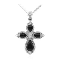 Schwarzer Achat-Silberhalskette (Dallas Prince Designs)
