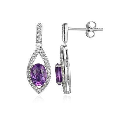 Sambia-Amethyst-Silberohrringe