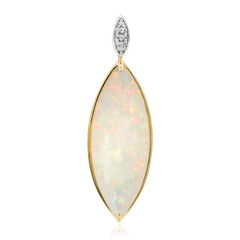 Brasilianischer Weißer Opal-Goldanhänger